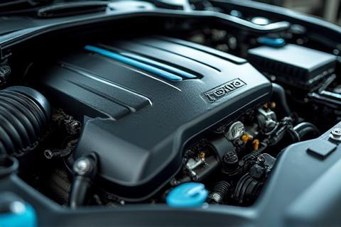 Moteur de voiture propre après intervention